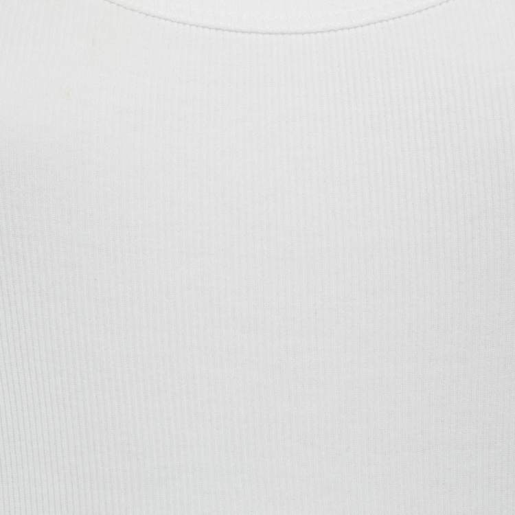 Pre Owned Dolce & Gabbana White Rib Knit Tank Top M