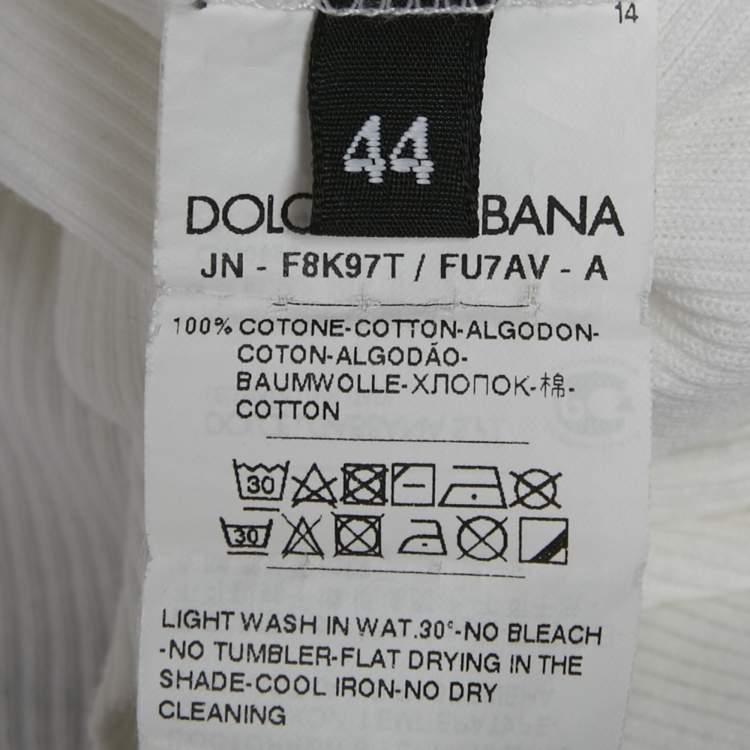 Pre Owned Dolce & Gabbana White Rib Knit Tank Top M
