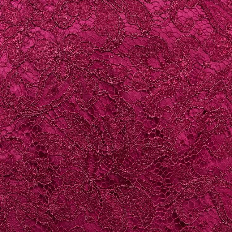 Pre Owned Dolce & Gabbana Pink Lace Mini Skirt M