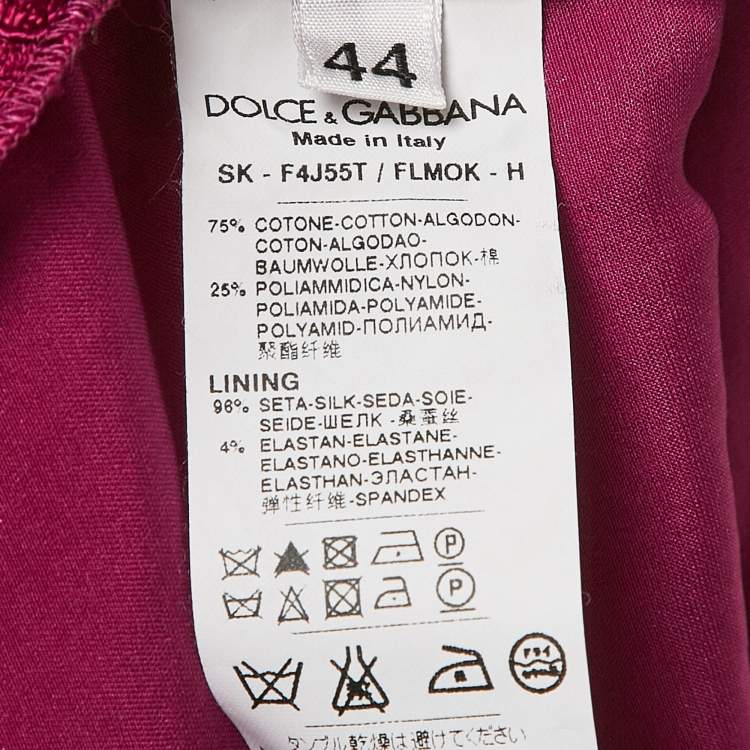 Pre Owned Dolce & Gabbana Pink Lace Mini Skirt M