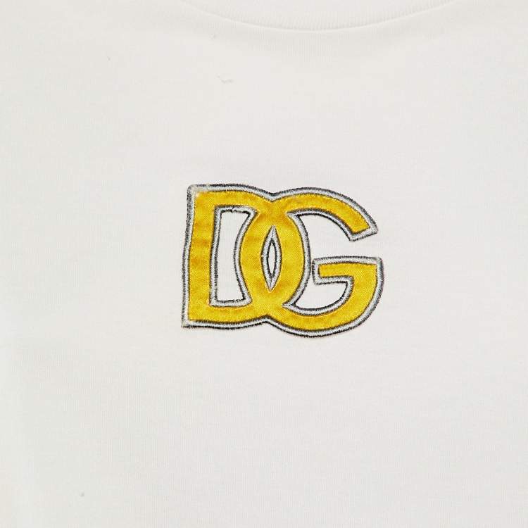 Pre Owned Dolce & Gabbana Pale Pink Logo Detail Cotton Crop Top S