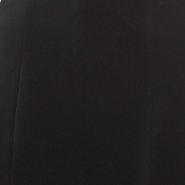 Pre Owned Dolce & Gabbana Black Crepe Flared Midi Skirt L