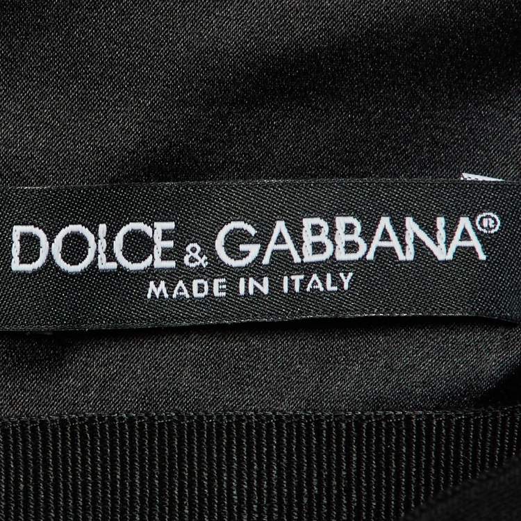 Pre Owned Dolce & Gabbana Black Crepe Flared Midi Skirt L