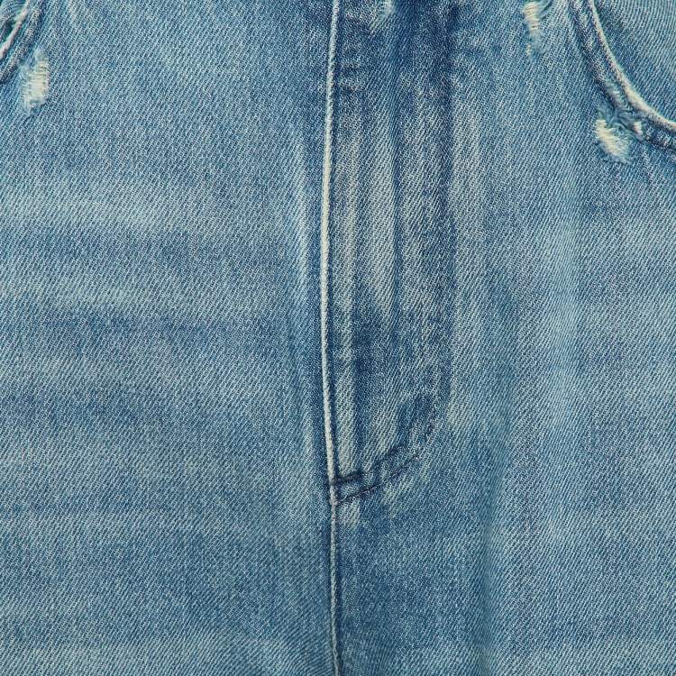 Pre Owned Dolce & Gabbana Blue Distressed Denim Jeans M Waist 27"
