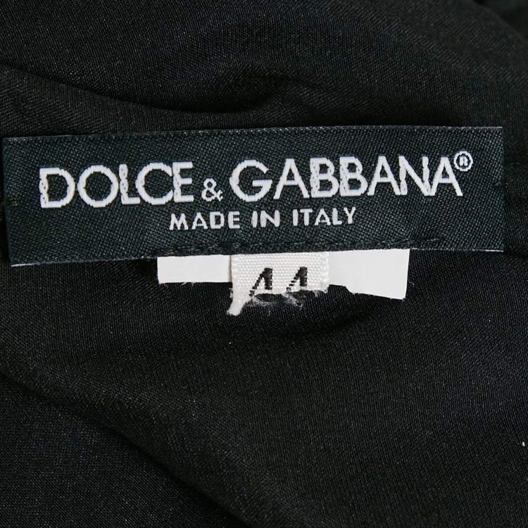 Pre Owned Dolce & Gabbana Red Lace and Floral Print Satin Mini Dress M