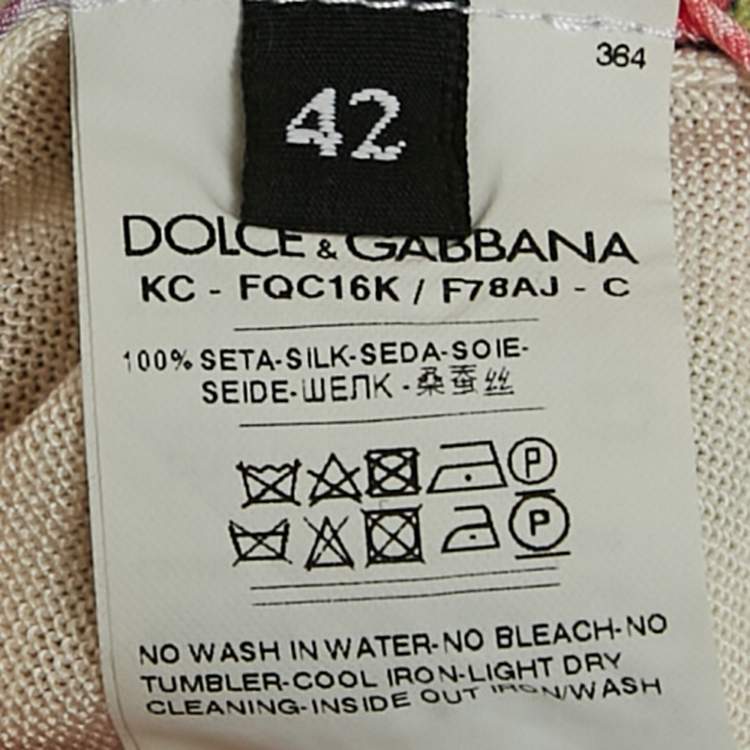 Pre Owned Dolce & Gabbana Multicolor Mambo Print Silk Button Front Cardigan M