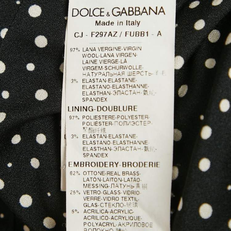 Pre Owned Dolce & Gabbana Black Bee Embroidery Wool Double Breasted Blazer M