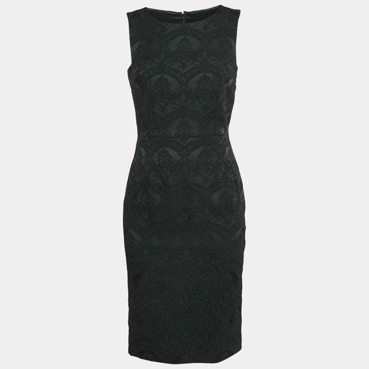 Pre Owned Dolce & Gabbana Black Jacquard Sleeveless Short Dress S