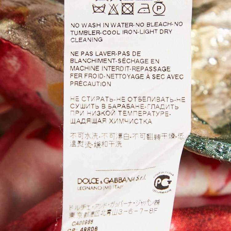 Pre Owned Dolce & Gabbana Multicolor Floral Print Lurex Jacquard Rhinestone Detail Mini Skirt S