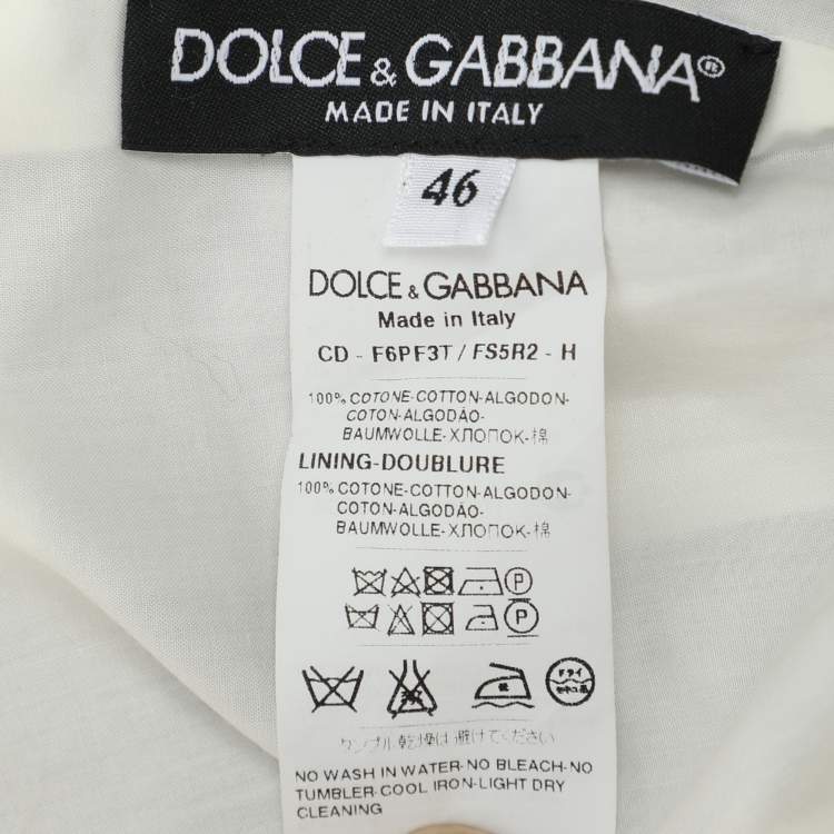 مملوكة مسبقًا Dolce & Gabbana Black/White Gingham Checkered Cotton Midi Dress L