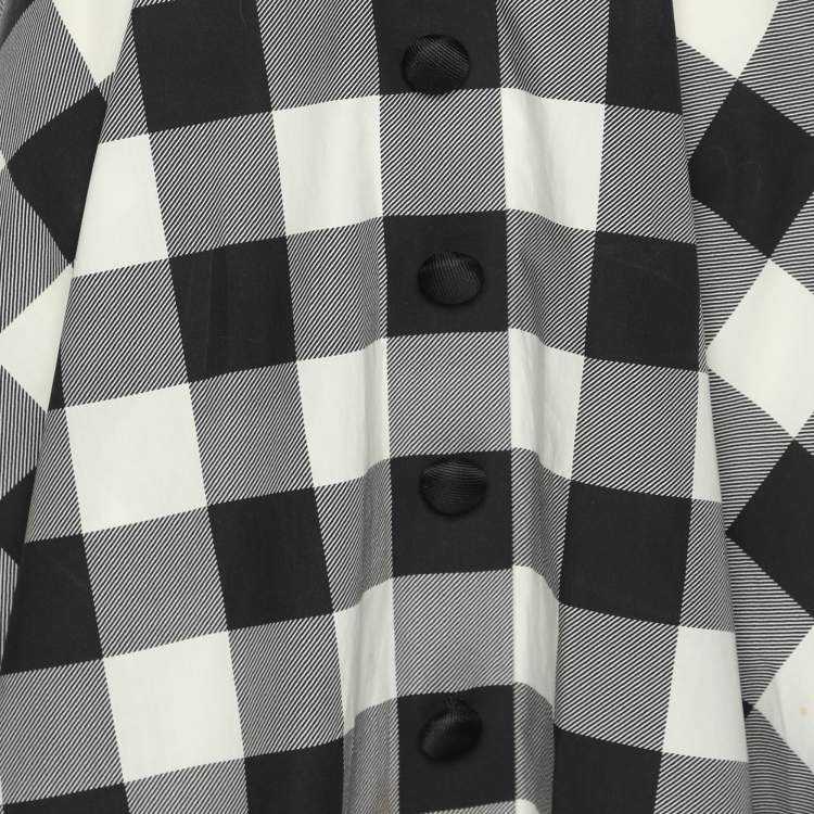 مملوكة مسبقًا Dolce & Gabbana Black/White Gingham Checkered Cotton Midi Dress L