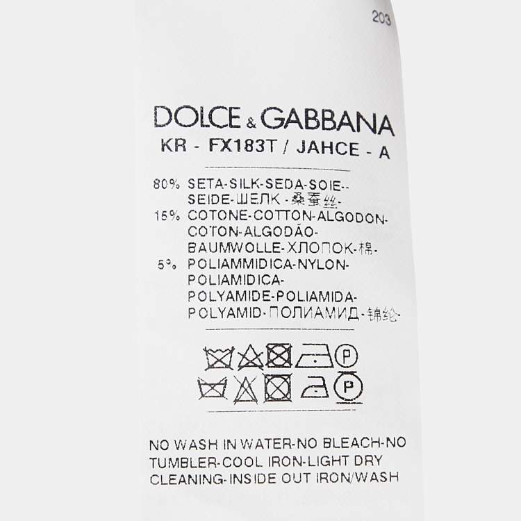 Pre Owned Dolce & Gabbana White Floral Print Silk Knit Lace Trimmed Sleeveless Top S