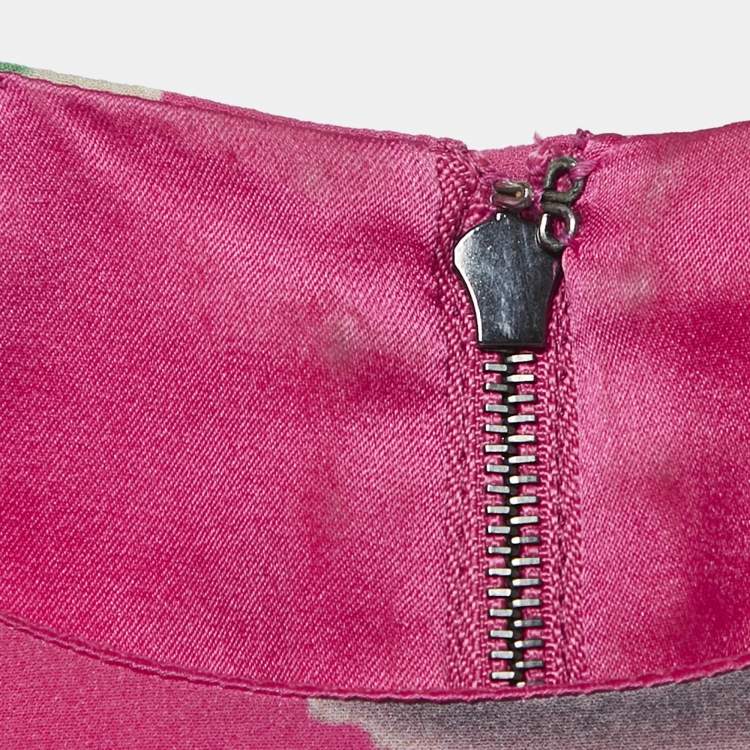 Pre Owned Dolce & Gabbana Pink Sicily Cupcake Print Silk Mini Dress S