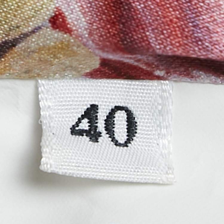 Pre Owned Dolce & Gabbana White Floral Print Jacquard Mini Skirt S