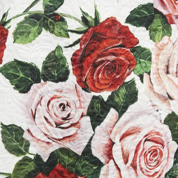 Pre Owned Dolce & Gabbana White Floral Print Jacquard Mini Skirt S