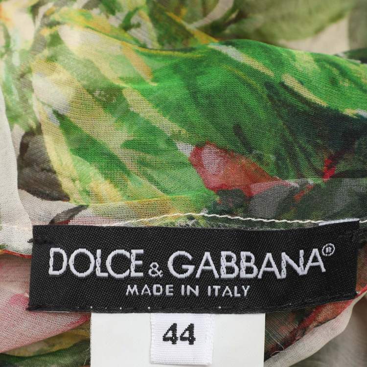 Pre Owned Dolce & Gabbana Multicolor Slilk Blend Floral Sheath Midi Dress M