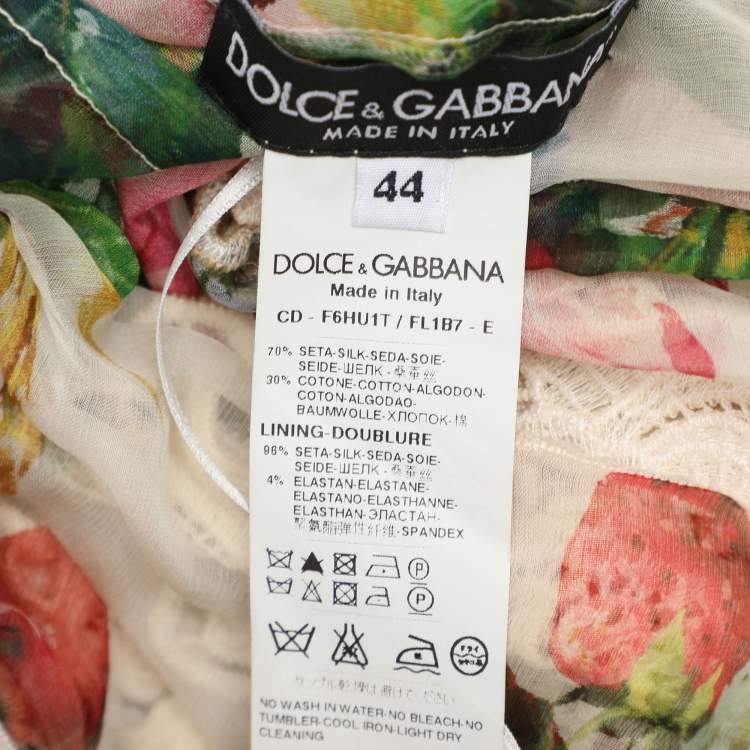 Pre Owned Dolce & Gabbana Multicolor Slilk Blend Floral Sheath Midi Dress M