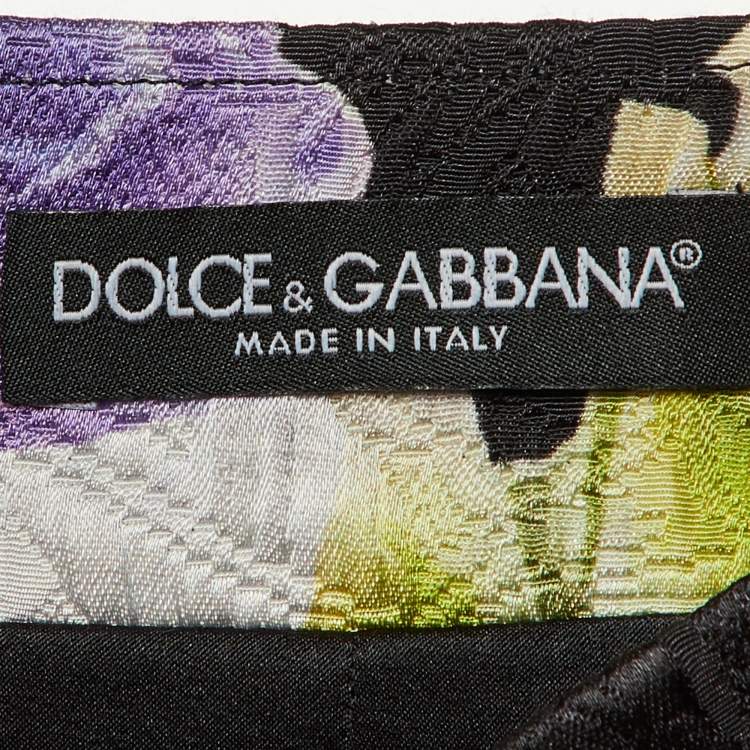 Pre Owned Dolce & Gabbana Multicolor Floral Jacquard Mini Skirt M