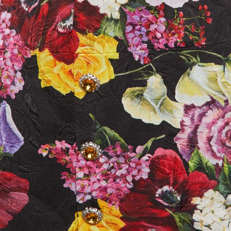 Pre Owned Dolce & Gabbana Multicolor Floral Jacquard Mini Skirt M