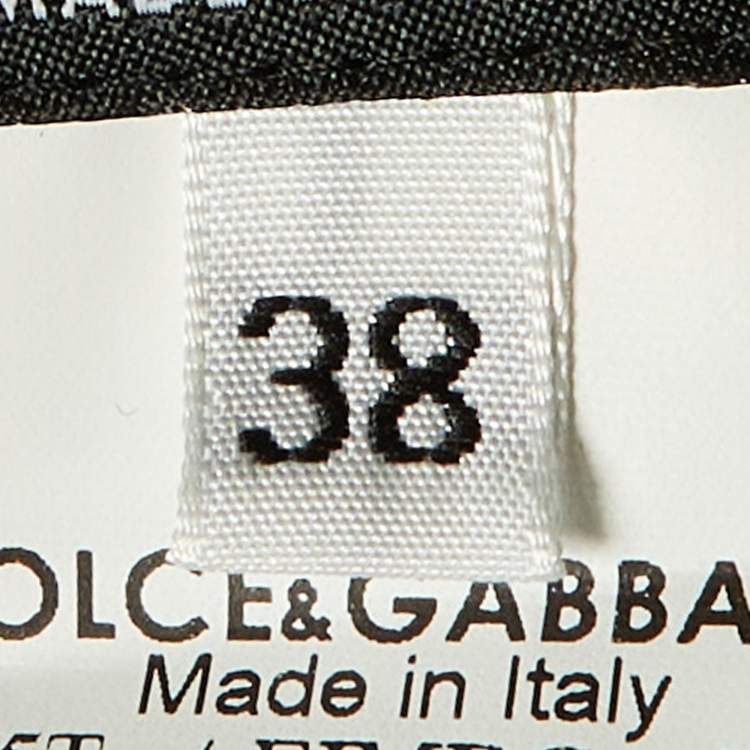 Pre Owned Dolce & Gabbana Green Tulle Jacquard Pleated Mini Skirt S