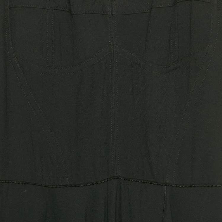 Pre Owned Dolce & Gabbana Black Sateen Bustier Midi Dress S