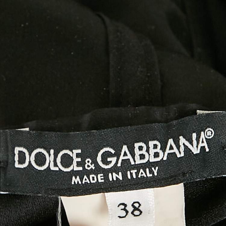 Pre Owned Dolce & Gabbana Black Sateen Bustier Midi Dress S