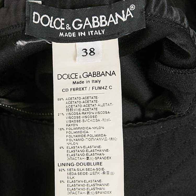 Pre Owned Dolce & Gabbana Black Sateen Bustier Midi Dress S