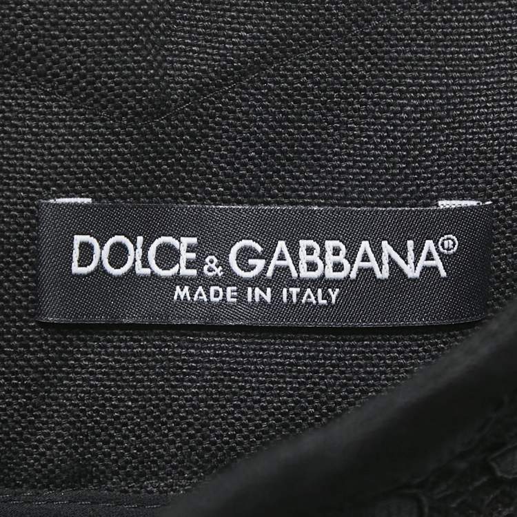Pre Owned Dolce & Gabbana Black Lace Pencil Skirt M