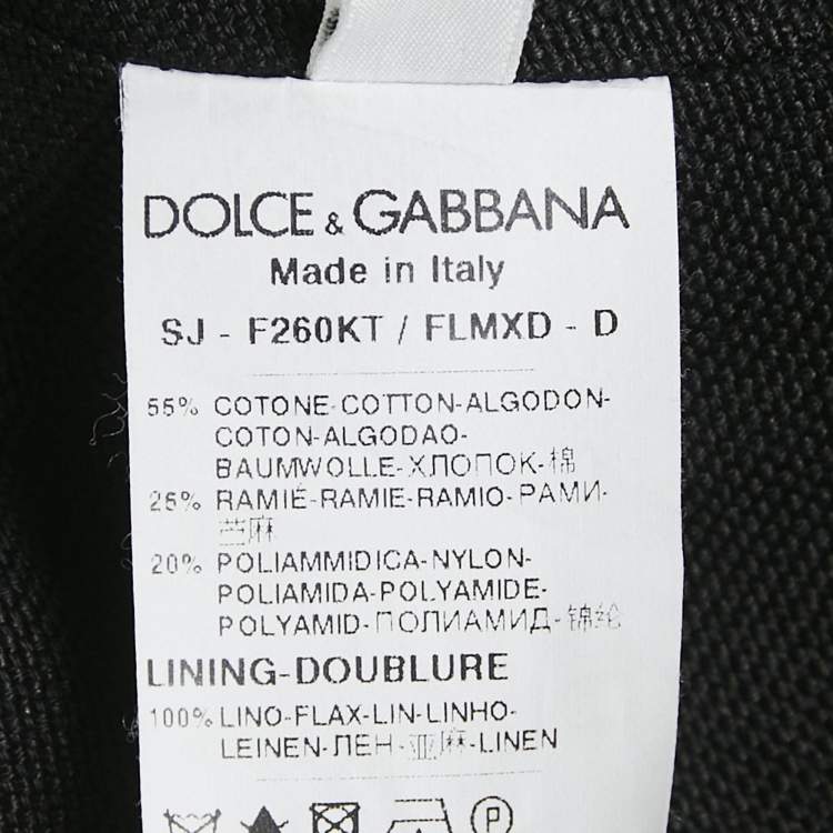 Pre Owned Dolce & Gabbana Black Corded Lace Open Front Cropped Jacket M