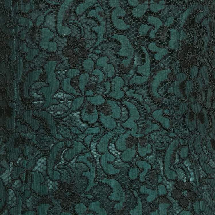 مملوكة مسبقًا Dolce & Gabbana Green Lace Long Sleeve Midi Dress M