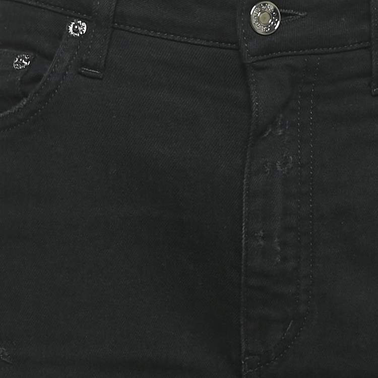 Pre Owned Dolce & Gabbana Black Ripped Denim Skinny Jeans M Waist 29"