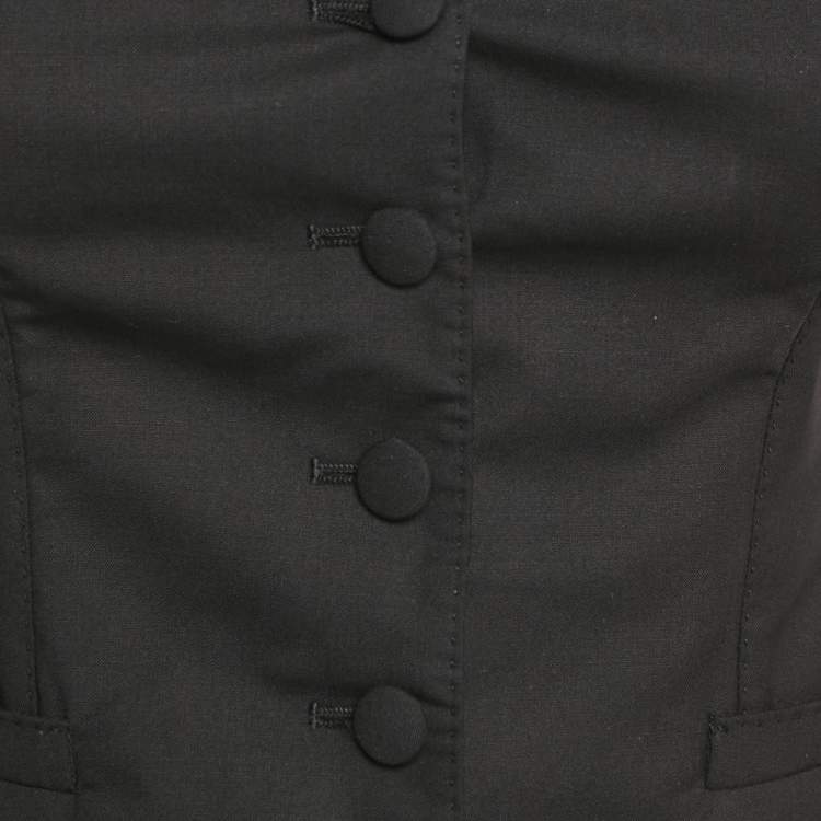Pre Owned Dolce & Gabbana Black Wool Waist Coat XS