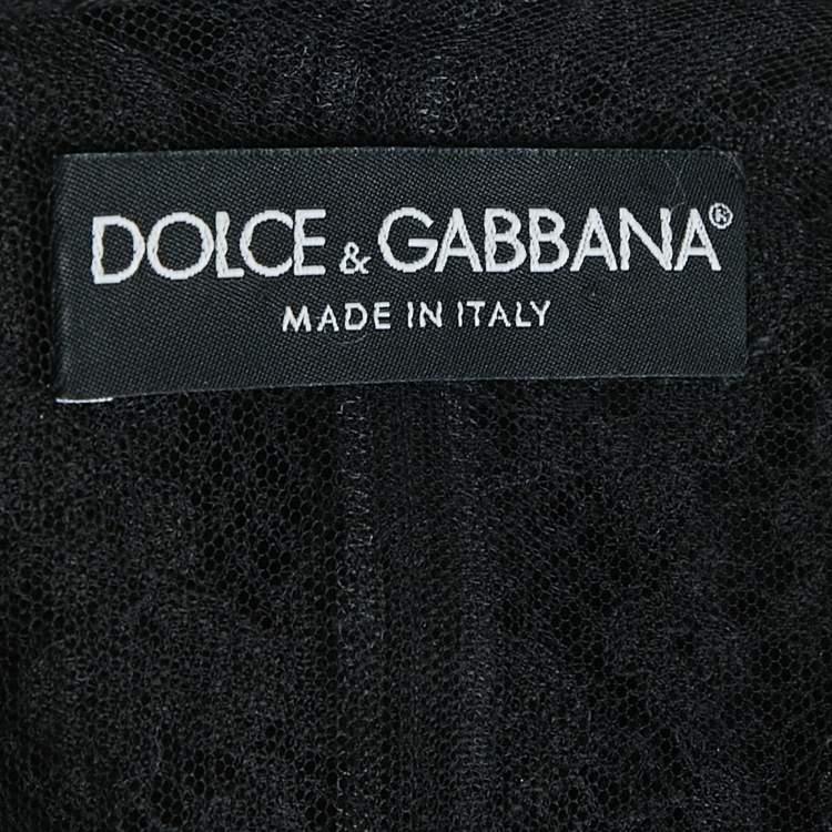 Pre Owned Dolce & Gabbana Black Lace and Viscose Button Front Vest S