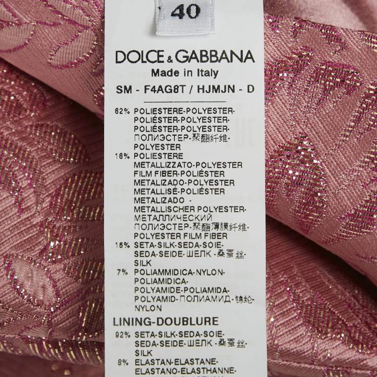 Pre Owned Dolce & Gabbana Pink Floral Brocade Mini Skirt S
