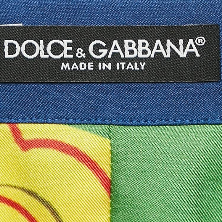 Pre Owned Dolce & Gabbana Multicolor Carretto Print Silk Oversized Shirt M