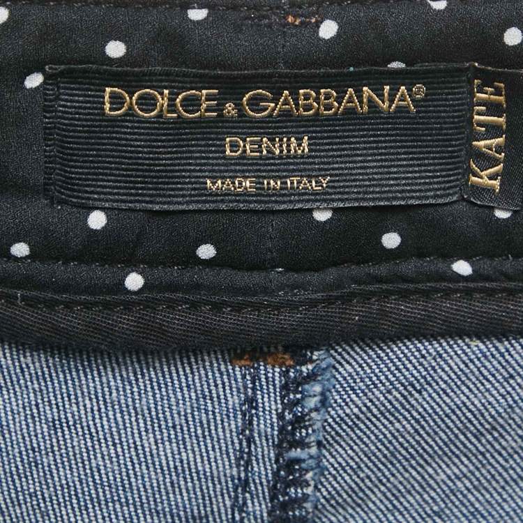 Pre Owned Dolce & Gabbana Blue Denim Kate Jeans M Waist 30"