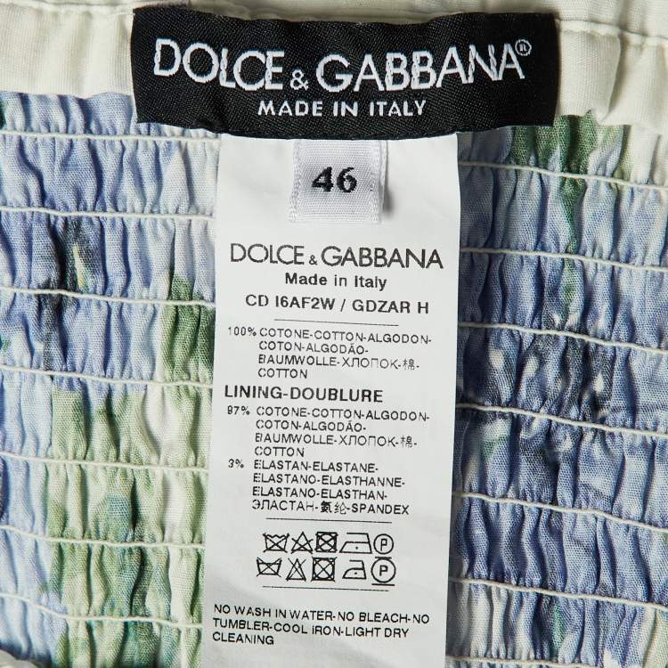 Pre Owned Dolce & Gabbana Blue Floral Print Cotton Sleeveless Dress L