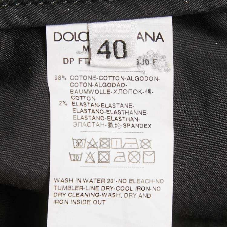 Pre Owned Dolce & Gabbana Silver Coated Skinny Jeans S Waist 26"
