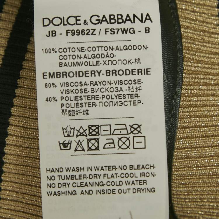Pre Owned Dolce & Gabbana Green Hortensia Print Cotton Knit Jumper M