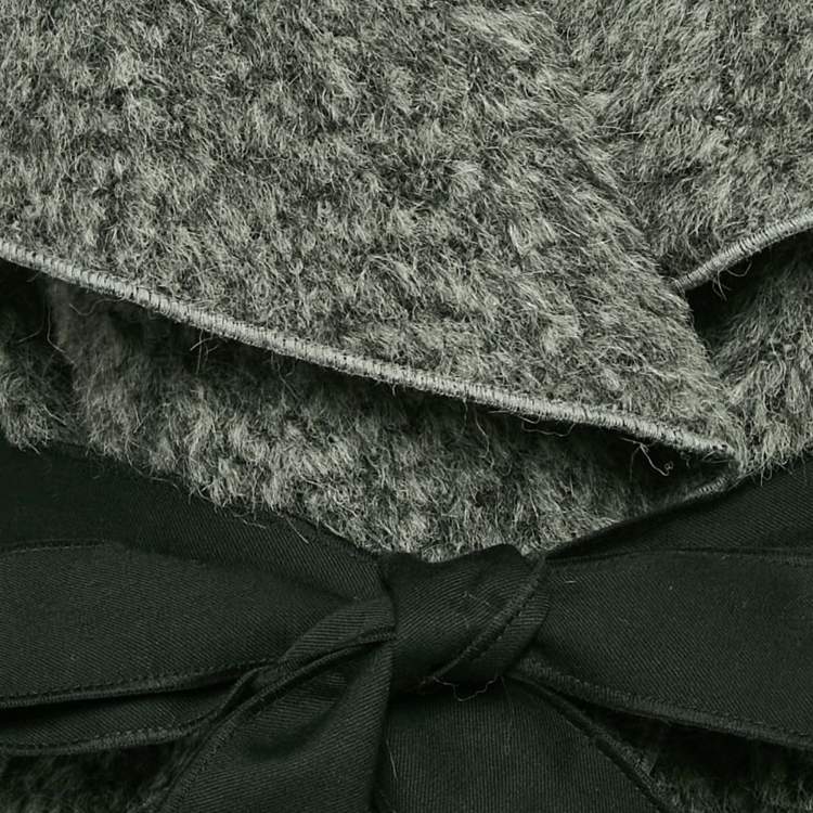 Pre Owned Dolce & Gabbana Grey Wool Open Drape Collar Jacket S