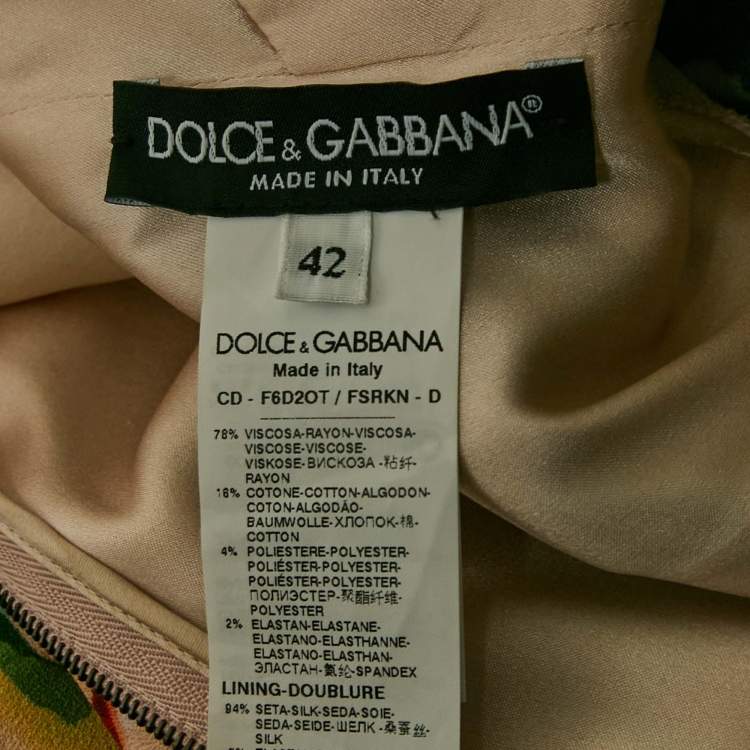 Pre Owned Dolce & Gabbana Pink Floral Print Crepe Lace Trim Short Dress M