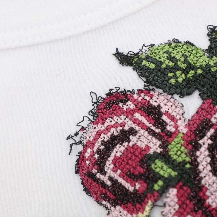 Pre Owned Dolce & Gabbana White Cotton Logo Print T-Shirt S
