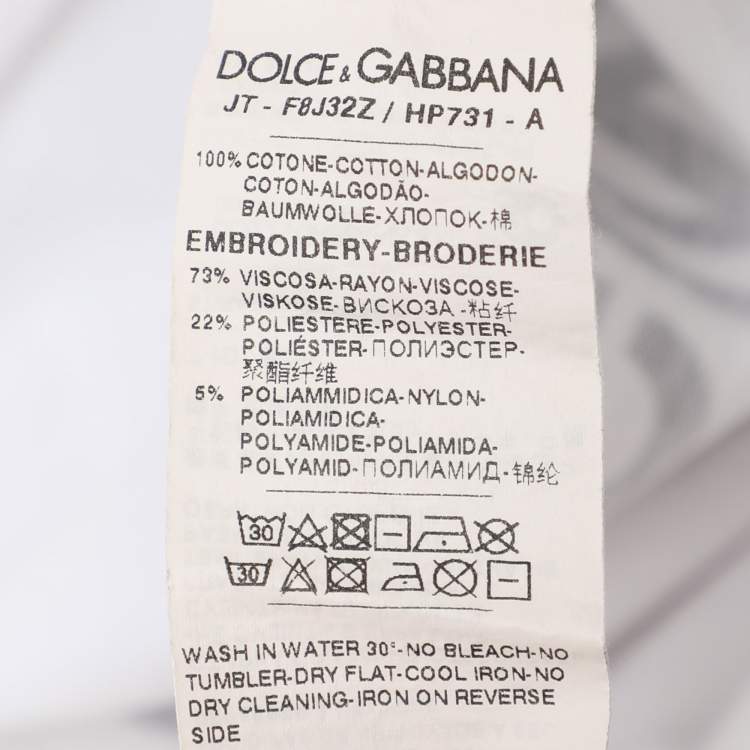 Pre Owned Dolce & Gabbana White Cotton Logo Print T-Shirt S