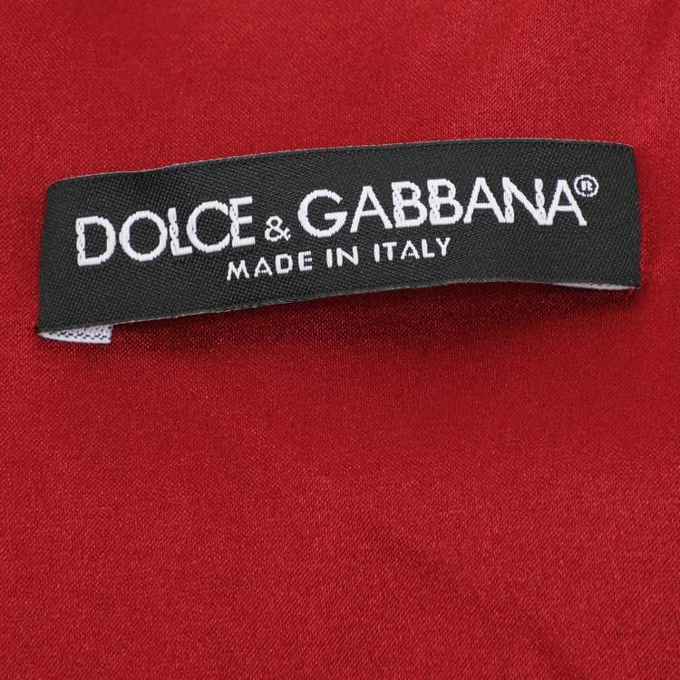 Pre Owned Dolce & Gabbana Red Stretch Crepe Scoop Neck Candy Midi Dress M