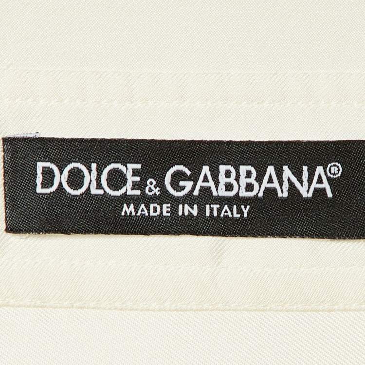 Pre Owned Dolce & Gabbana White Floral Print Silk Button Up Maxi Dress M