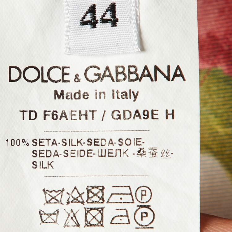 Pre Owned Dolce & Gabbana White Floral Print Silk Button Up Maxi Dress M