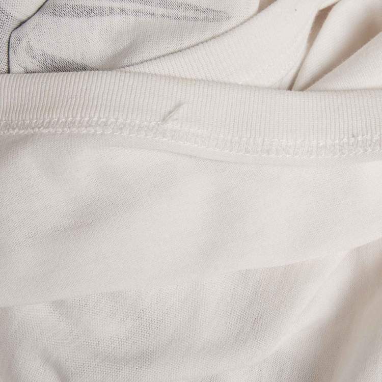 Pre Owned Dolce & Gabbana White Logo Print Cotton Crew Neck T-Shirt S