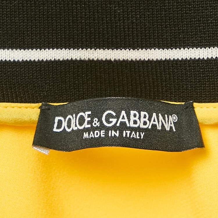 Pre Owned Dolce & Gabbana Yellow Jersey  L'Amore E Bellezza Bomber Jacket L