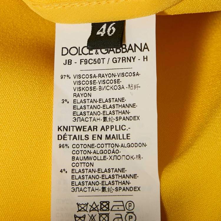 Pre Owned Dolce & Gabbana Yellow Jersey  L'Amore E Bellezza Bomber Jacket L