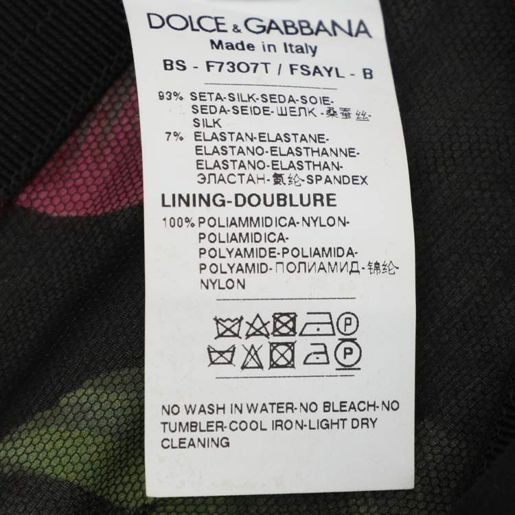 Pre Owned Dolce & Gabbana Multicolor Floral Print Silk Blouse S